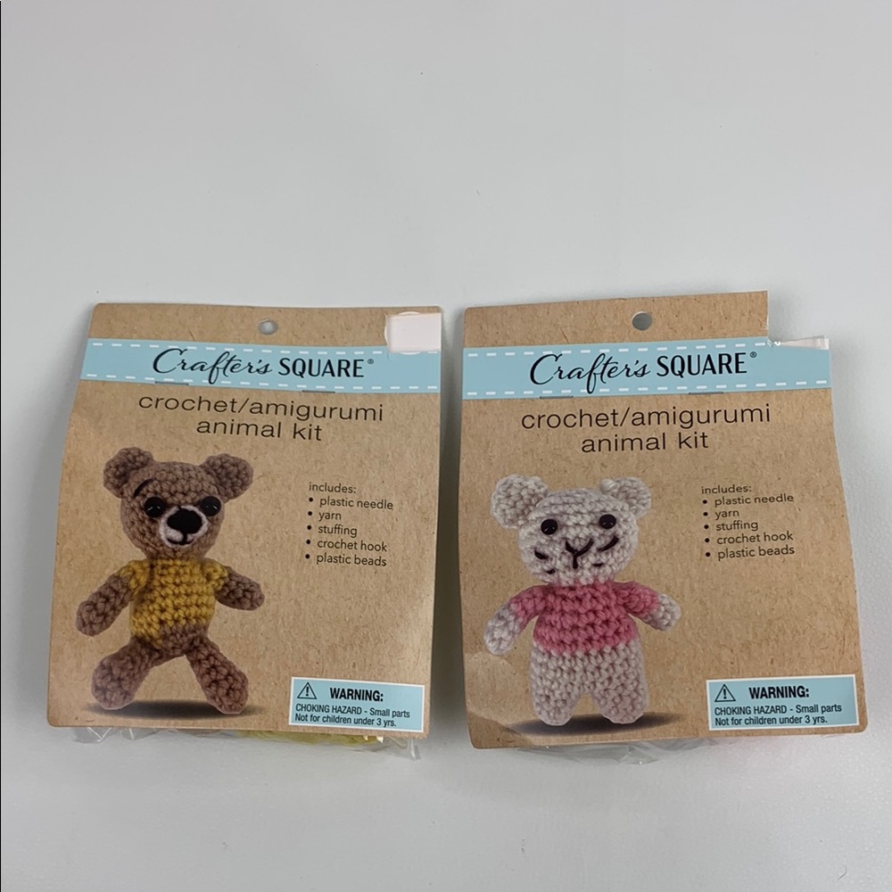 Crafter's Square Crochet Amigurumi Animal Kit Set of 2 animals New in packages